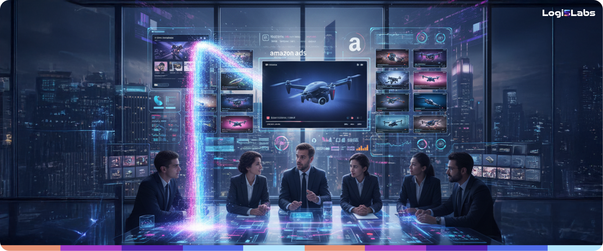 Image depicting the speed of the Amazon AI Video Generator workflow versus traditional video production, overlaid with a 'Governance' shield icon