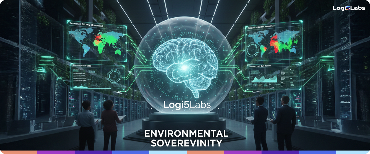 Infographic showing AI data center resource consumption including water cooling and electricity demand projections for 2030.